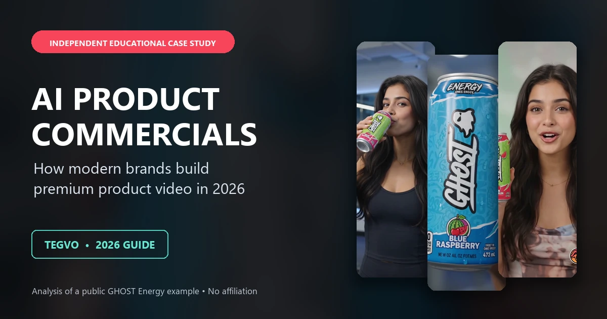 AI Product Commercials 2026 guide — independent educational case study by Tegvo Studio